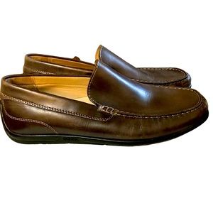 Ecco Brown Leather Driving Moc Comfort Slip On Loafers Mens EU 41 US 7/7.5